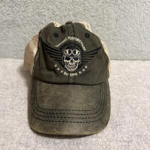 Pugs Vintage Motorcycles Skull Wings Trucker Snapback Hat Men’s